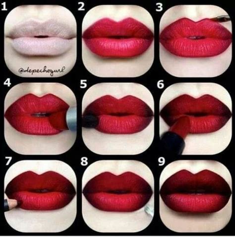 Red Lipstick Tutorial Ombre Lips Tutorial Lip Tutorial Lip Makeup