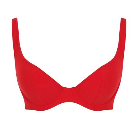 Plavky Vrchn D L Panache Swim Rossa Billie Wired Triangle Plunge Bikini Rossa Red Caresse