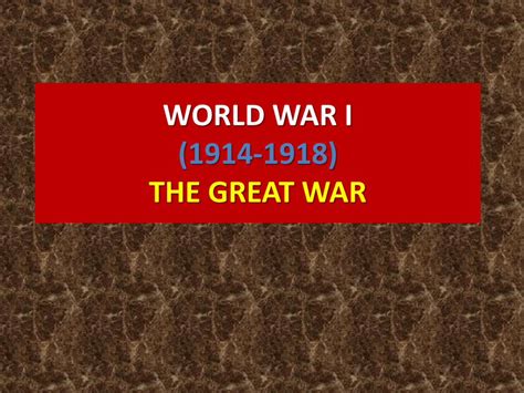 PDF WORLD WAR I 1914 1918 THE GREAT WAR WWII Is A Global Military