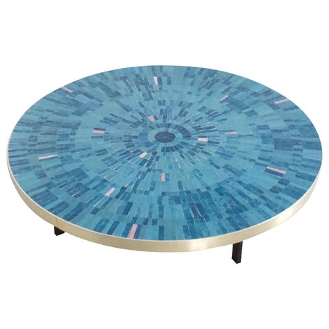 Impressive Round Mosaic Tile Coffee Table By Berthold Müller 1960s At