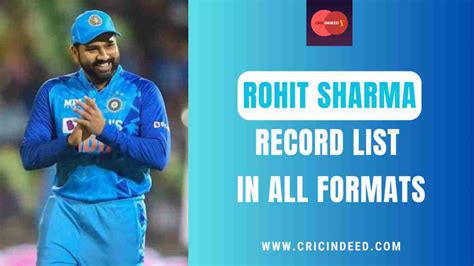 Rohit Sharma Record List in All Formats - CricIndeed