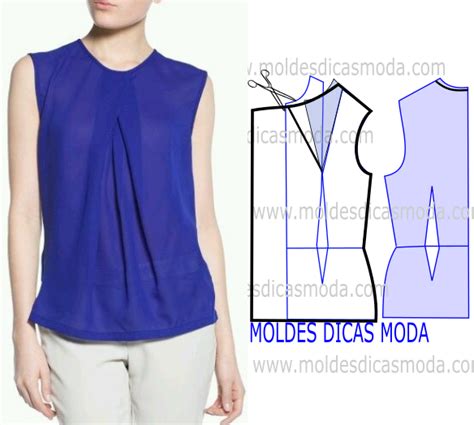 Molde De Blusa Azul Moldes Dicas Moda