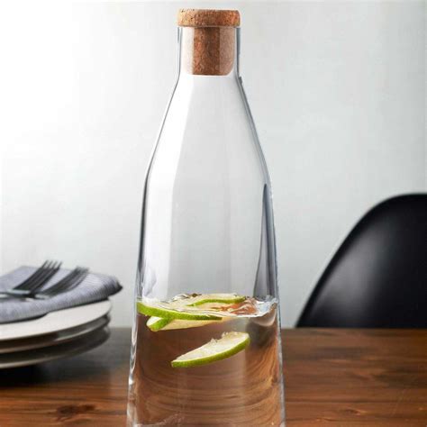 Jarra de agua transparente con tapón de corcho Rhythm Nude Glass