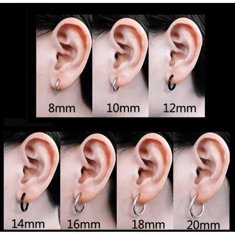 Jual Pasang Anting Titanium Model Hoop Anti Karat Pria Dan Wanita