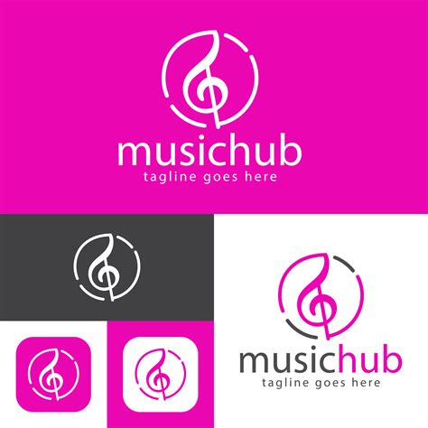 music hub logo design.simple Modern abstract vector illustration icon
