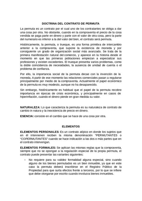 Contrato De Permuta Ejemplo 1