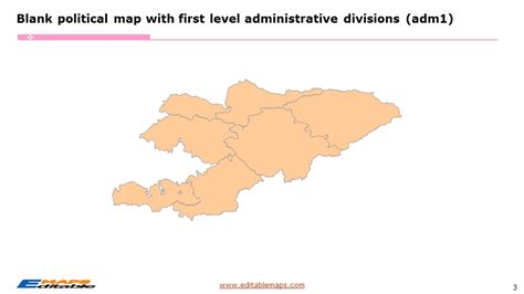 Kyrgyzstan Map with 7 Regions - Editable PowerPoint Maps