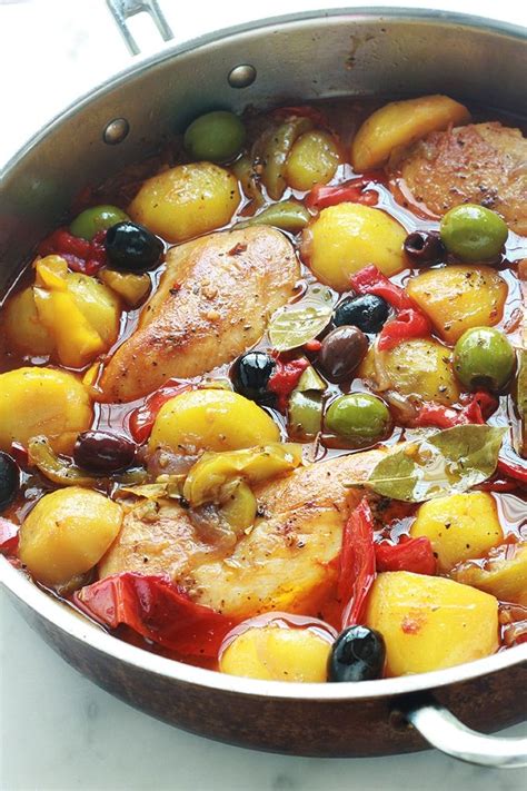 Poulet Aux Poivrons Pommes De Terre Oignons Olives Recette Facile Artofit