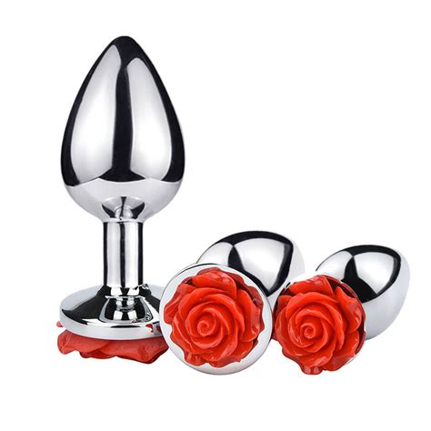 Hotselling Sex Toy Metal Anal Plug With Rose Flower Shape Anal Plug And Anal Plug Vibrator