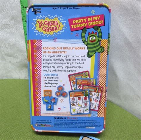 YO GABBA GABBA Party in My Tummy Bingo kids Nickelodeon game 2012 ...