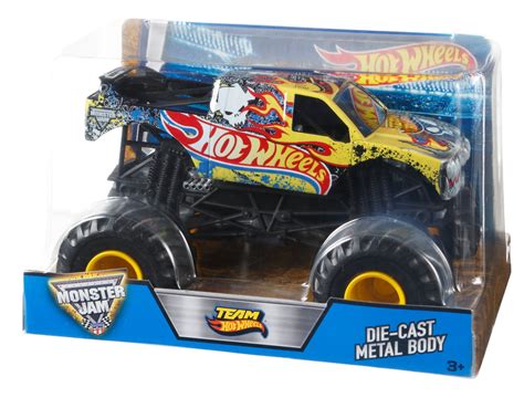 Hot Wheels Monster Trucks 1 64 Scale Racing 44 75 Includes Crushable Car Blue