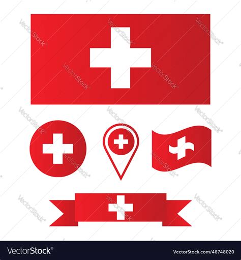 Switzerland Flags Royalty Free Vector Image VectorStock