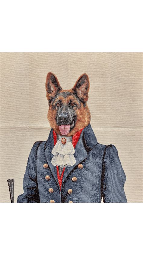 Carr De Tissu Jacquard Chien Berger Allemand X Cm Touchatou