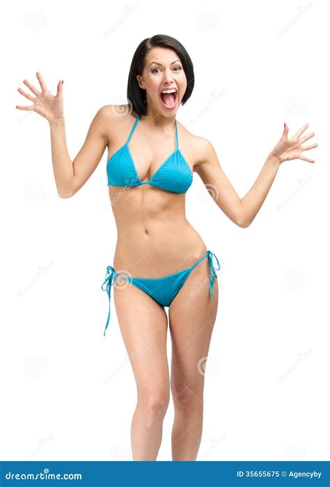 Retrato Integral Del Bikini Que Lleva De La Mujer Joven Imagen De