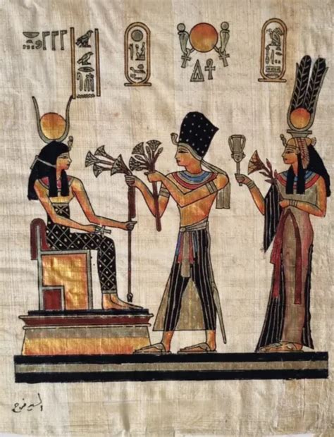 Genuine Vintage Egyptian Papyrus Painting One Of A Kind Artwork