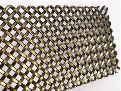 Brass Cabinet Architectural Wire Mesh Woven Metal Mesh Screen For Kitchen Cabinetry