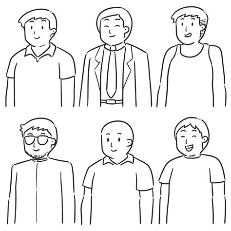 Set Of People People Business Line Art Vector People Drawing Bus