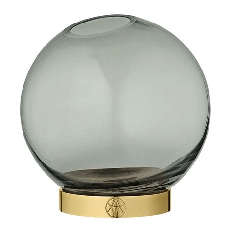 Buy Aytm Globe Vase Small Forest Glass And Brass Amara Glass