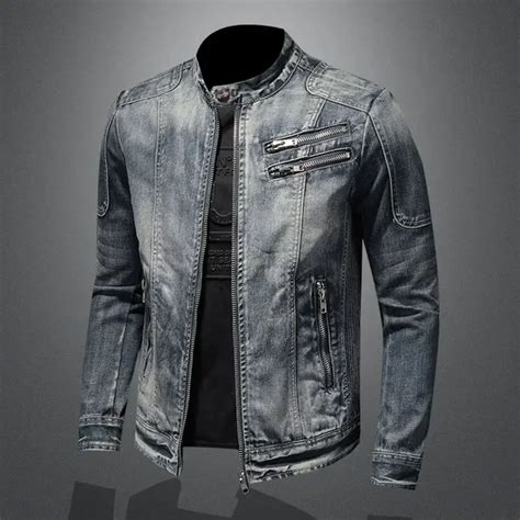 Veste En Jean Glissi Re Pour Hommes V Tements De Motard La Mode Mode R