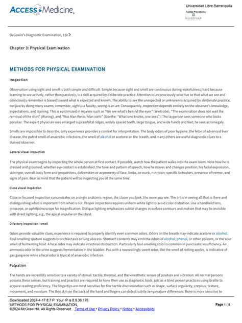 METHODS FOR PHYSICAL EXAMINATION | PDF | Hand | Finger