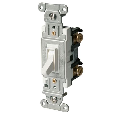 Hubbell 15/20-Amp Single-Pole Toggle Light Switch, White in the Light Switches department at ...