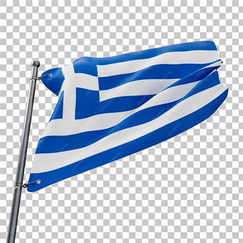 Premium PSD | Asset 3D Realistic Flag of Greece with Transparent Background