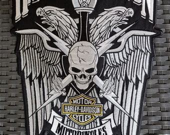 Harley Davidson Back Patch Number Race Skull Eagle Large Motorcycle