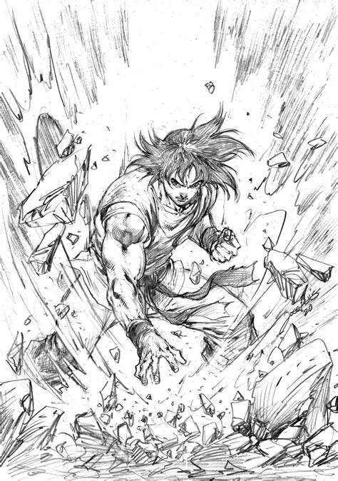 Goku sketch by Jos Lu s, in Chiaroscuro Studios's Studies and Sketches ...