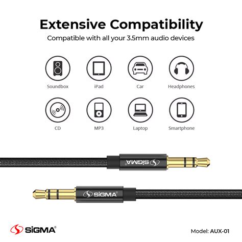 Sigma - Gold Plated AUX Stereo Audio Cable – AUX-01 - Ex And Next