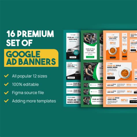 16 Sets of google banner ad designs for $15 - MasterBundles