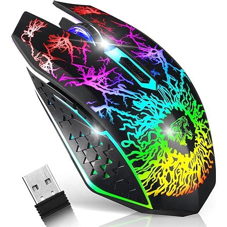 Versiontech Computer Wired Usb Mouse Games Laptop Light Up Rgb Pc