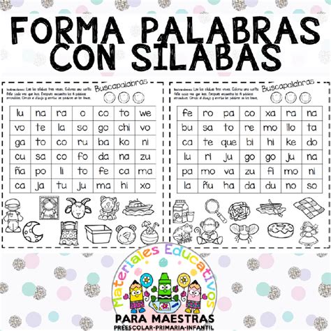 forma palabras  silabas recopilado por materiales educativos