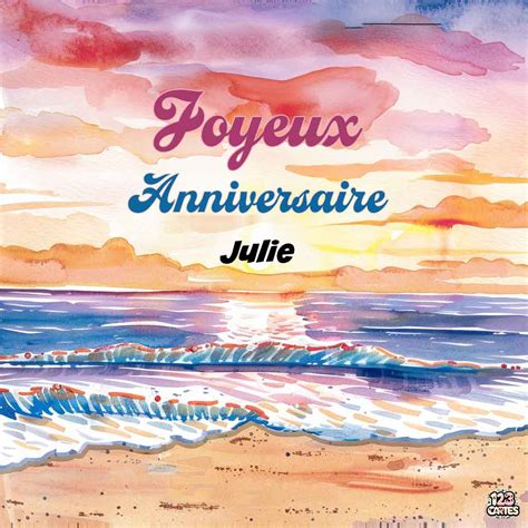 Feu Dartifice Avec Le Texte Joyeux Anniversaire Julie Cartes