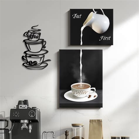 Amazon.com: Kitchen Wall Art - 2 Pieces Coffee Wall Art Decor Framed