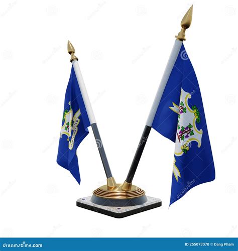 Connecticut 3D flag stock illustration. Illustration of double - 255073070