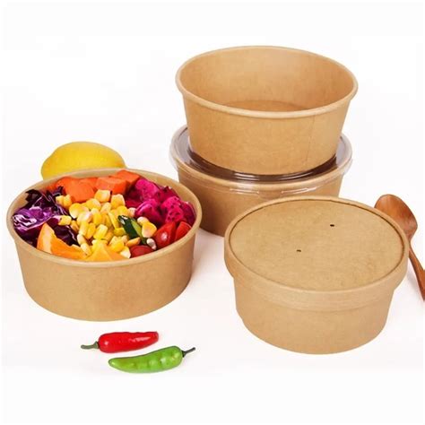 Supply Disposable Custom Printed Hot Soup Paper Kraft Bowl Oz Food Container With Logo