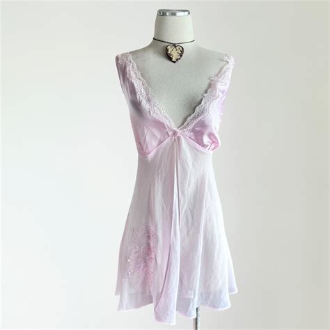 Y2K Babydoll Lingerie Sheer Mini Pastel Pink Dress Depop