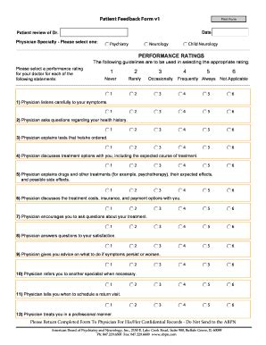 Simple Patient Feedback Form Complete With Ease Airslate Signnow