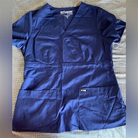 Greys Anatomy 2 Pocket V Neck Scrub Top Size M Ebay