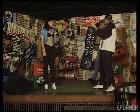 Brunette Strips At The Bar Stage