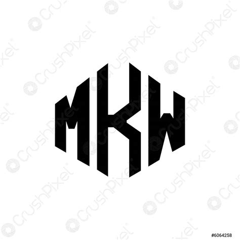 MKW letter logo design with polygon shape. MKW polygon and - stock ...