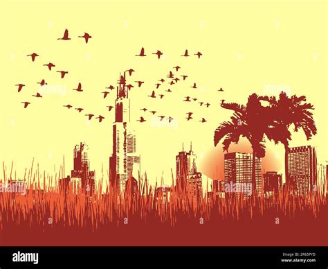 Summer City Skyline Background Stock Vector Image And Art Alamy