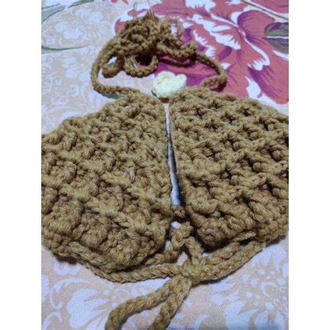 Crochet Waffle Bikini Top Small Size Shopee Philippines