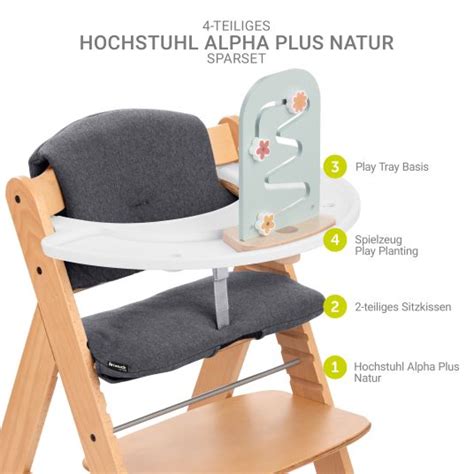 Hauck Hochstuhl Alpha Plus Natur Im Sparset Inkl Sitzkissen Play