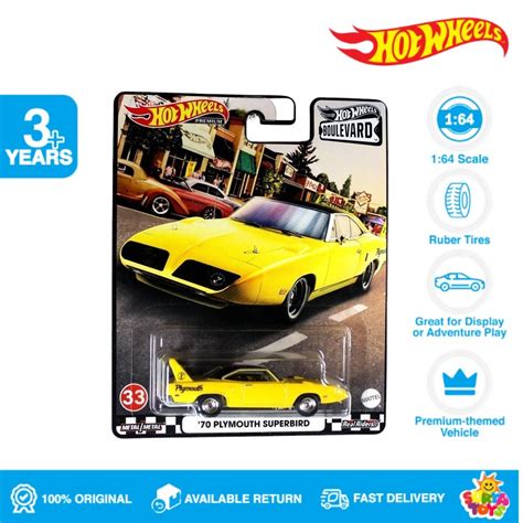 Jual Hot Wheels Premium Boulevard Plymouth Superbird Kuning Shopee
