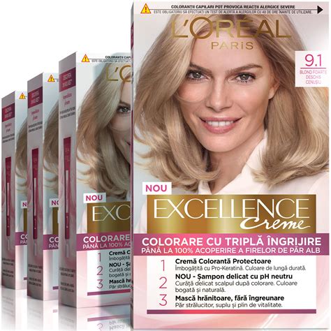 Комплект L Oreal Paris x Перманентна боя за коса Excellence мл Very Light Ash Blonde