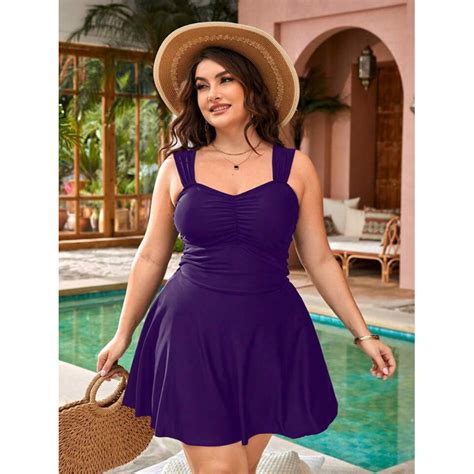 Plus Size Two Piece Swimsuit Bikini Set 2XL Violet Shopee Philippines