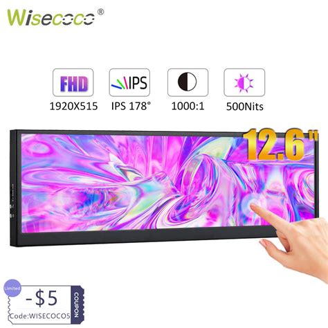 Wisecoco Inch Strhed Bar Monitor Ips Secondary Screen For Pc