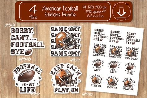 Football Stickers Bundle PNG printable Print and cut