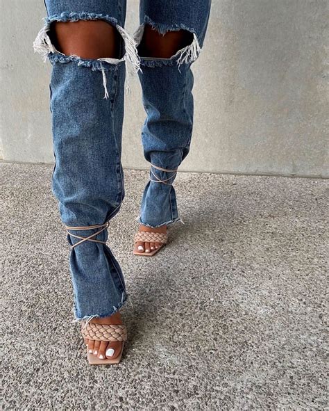 Master Lace Up Square Toe Woven Sculptured Heel In Nude Faux Leather Shoes Post